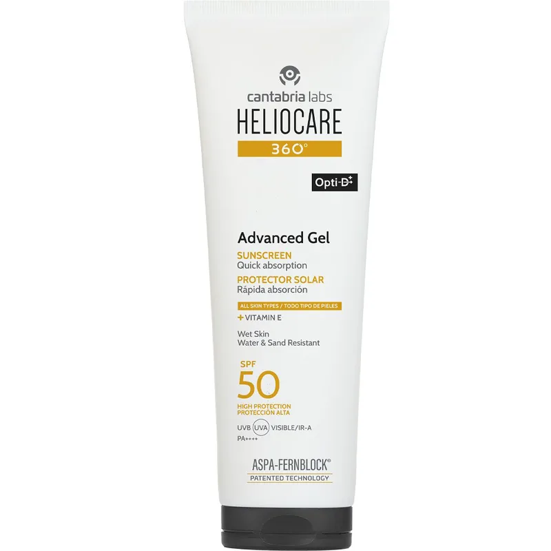 Heliocare 360 Advanced Gel Spf50 Quick Absorption Sunscreen Αντηλιακό Σώματος Υψηλής Προστασίας για Όλη την Οικογένεια, με Βιταμίνη Ε & Υφή Gel που Αφήνει Ελαφρύ, Αόρατο Τελείωμα 250ml