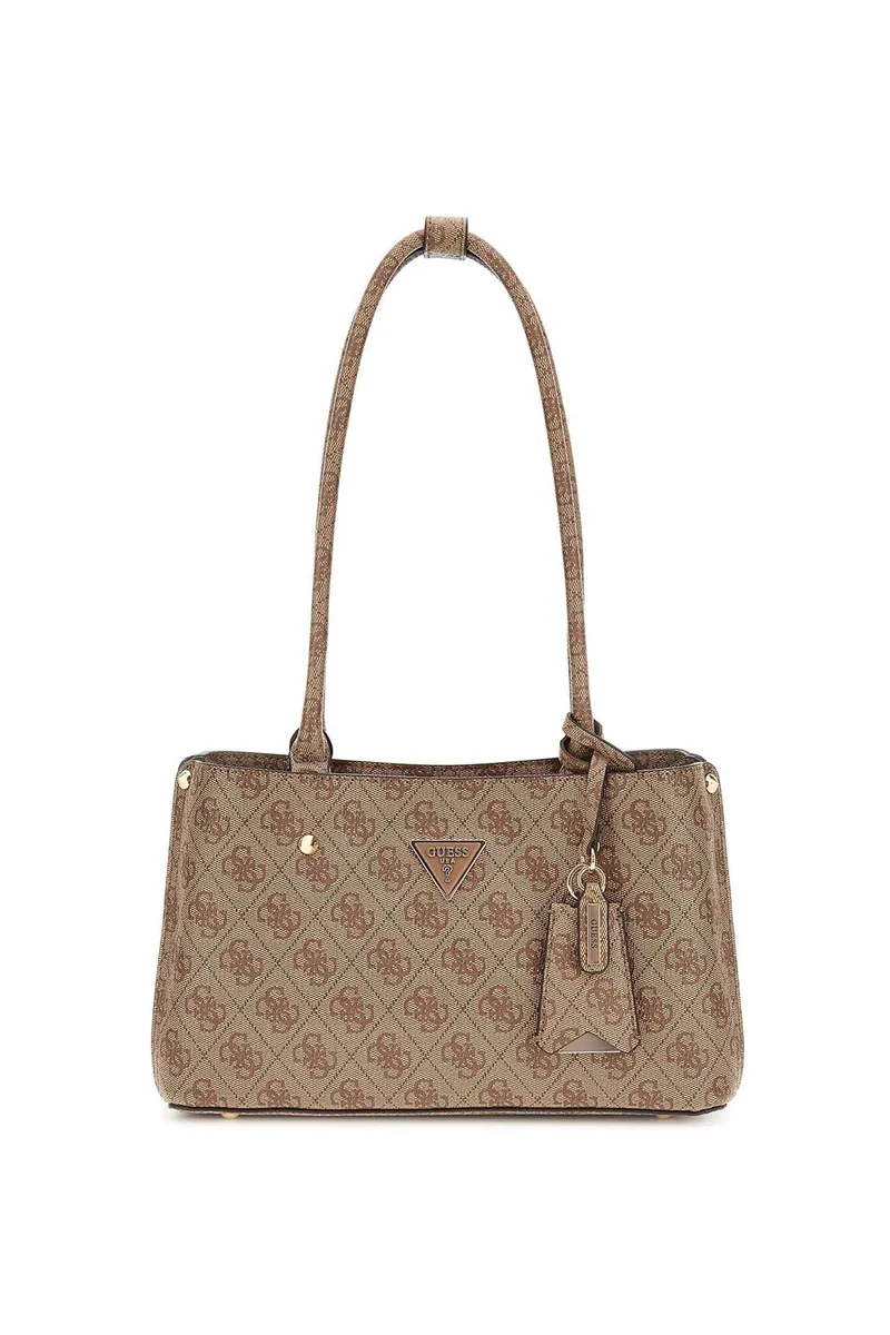 Guess γυναικεία τσάντα ώμου με all-over logo print "Meridian II" - HWSG6974090 Καφέ Ανοιχτό