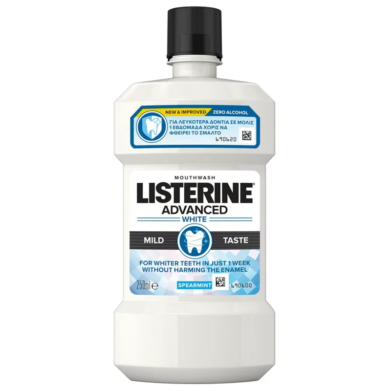 Listerine Advanced White Στοματικό Διάλυμα Πολλαπλής Προστασίας για πιο Λευκά Δόντια 250ml
