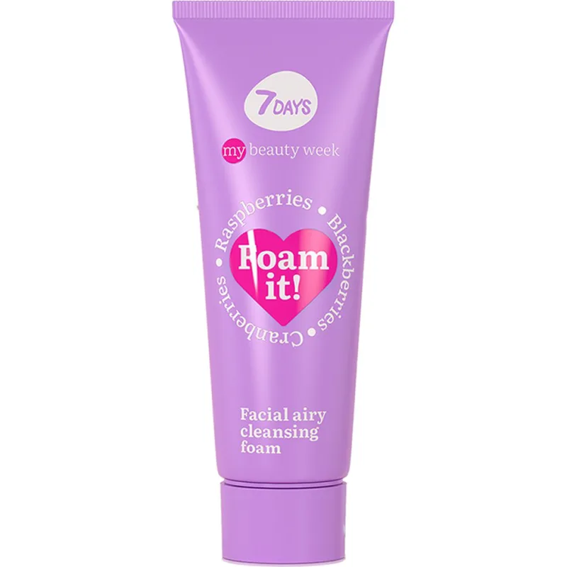 7DAYS Foam It Facial Airy Cleansing Foam Αέρινος Αφρός Καθαρισμού Προσώπου με Εκχύλισμα Βατόμουρο, Κρανμπέρι & Φραγκοστάφυλο 80ml