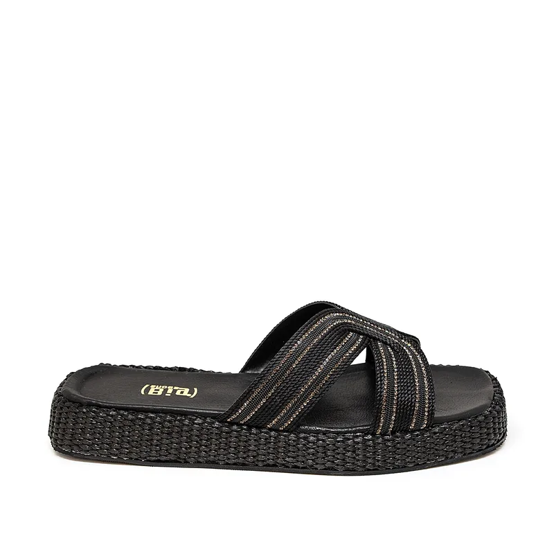 Bigshoes GA0310-01 Δερμάτινο Σανδάλι Μαύρο
