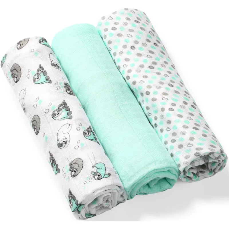 BabyOno Take Care Natural Diapers υφασμάτινες πάνες 70 x 70 cm Mint 3 τμχ