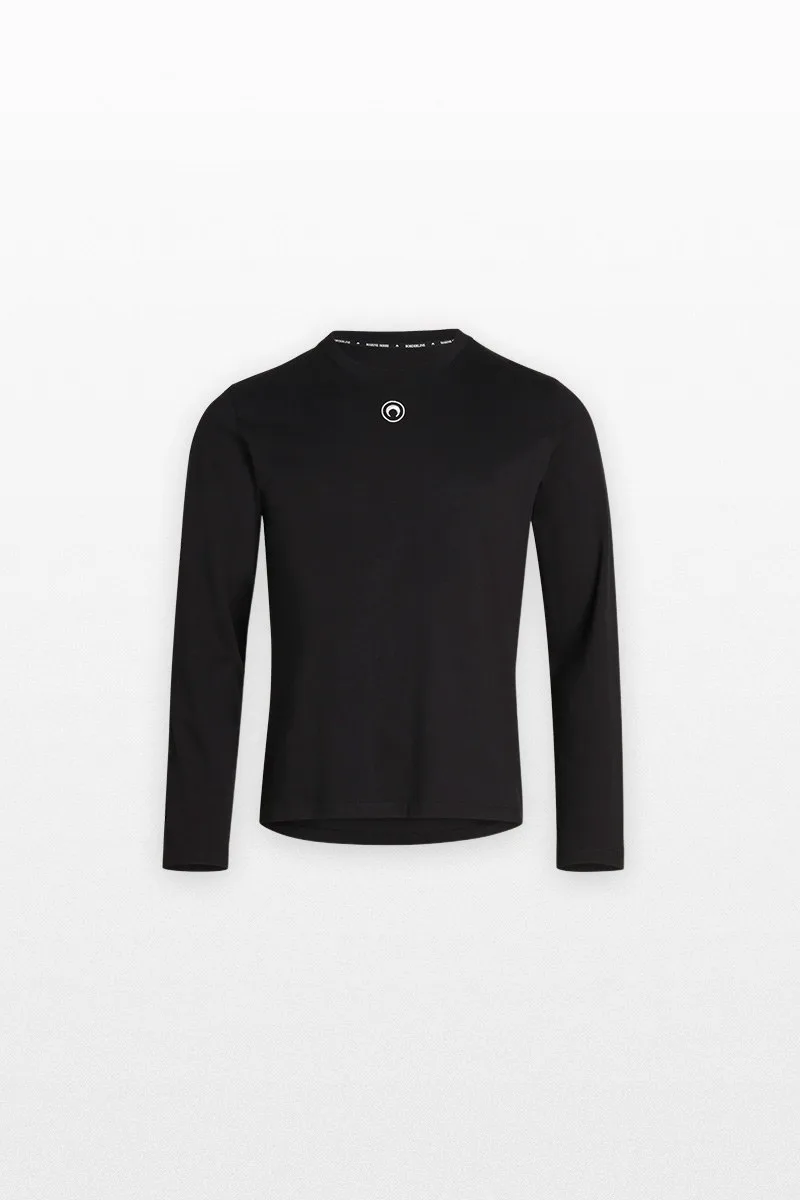 MARINE SERRE Ανδρικό Μαύρο Plain Long-Sleeved T-Shirt