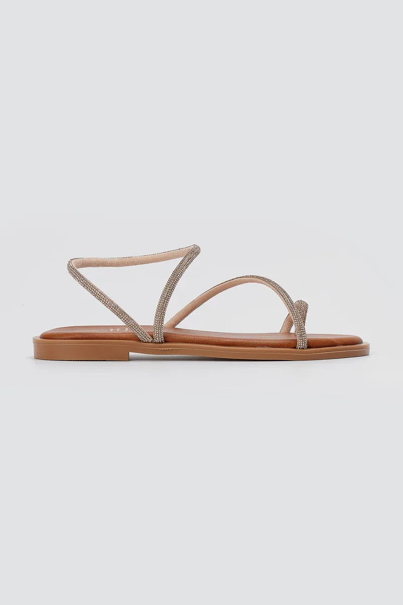 Estil Rhinestone Strap Sandals - 1001074 - Copper