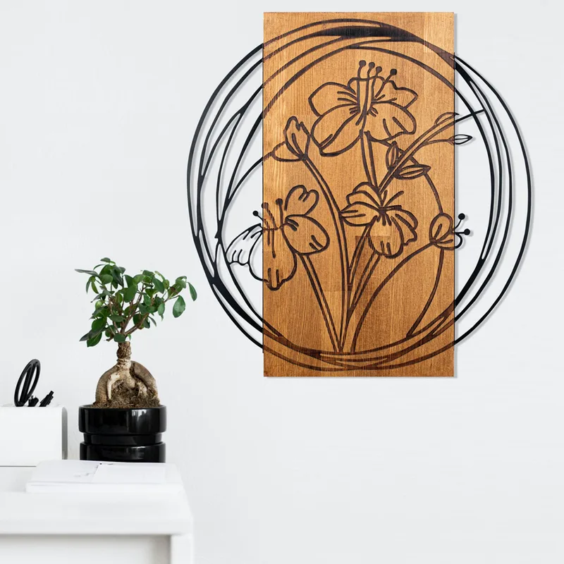 Ξύλινο Διακοσμητικό Τοίχου Orchid 279Enz1849 55x57,5 cm