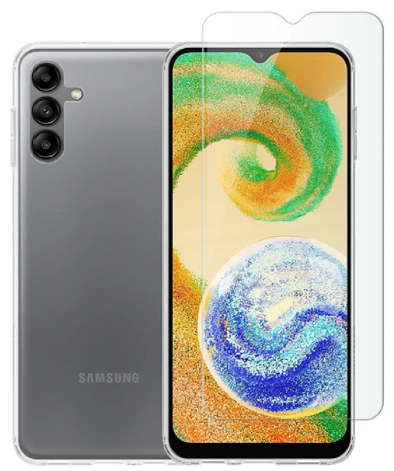 Vivid Σετ Διάφανη Θήκη Σιλικόνης & Tempered Glass - Samsung Galaxy A04s - Transparent (VIGELLY260GLASSTN)