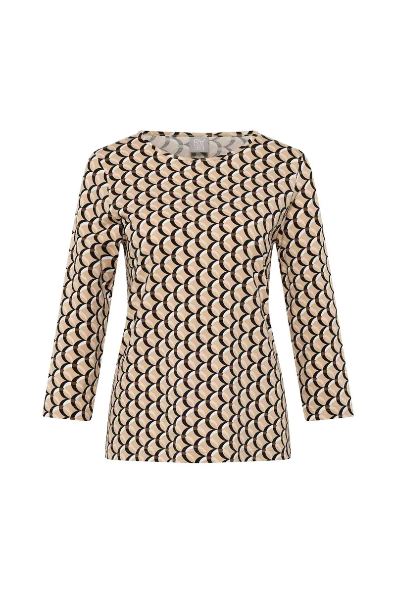 Rabe γυναικεία μπλούζα με all-over print - 56-115359 Καφέ Latte