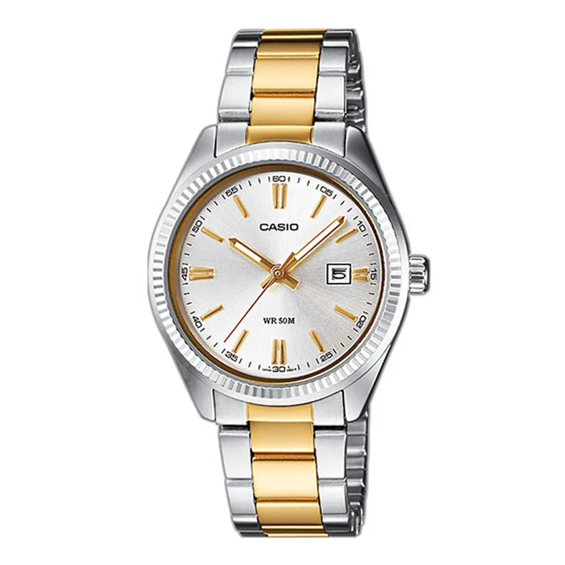 CASIO Collection Two Toned Stainless Steel Bracelet LTP-1302PSG-7AVE