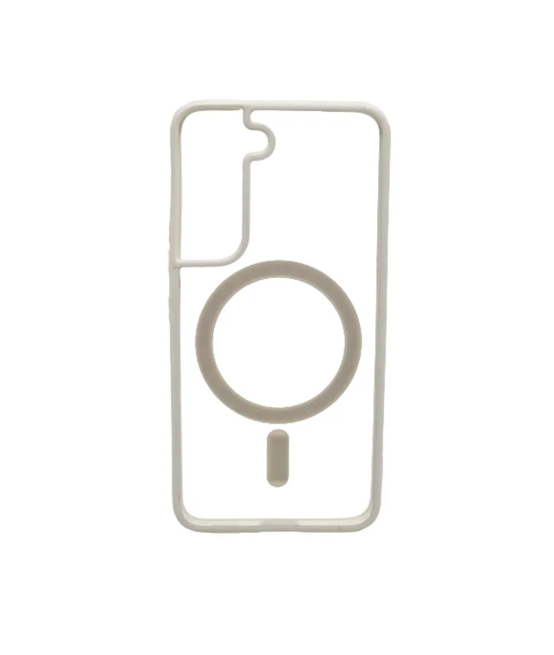 Magsafe Back Cover Σιλικόνης Διάφανο-Λευκό (Galaxy S22)