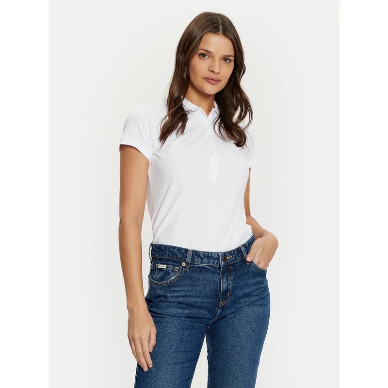 Guess Polo W4GP62 KBZV1 Λευκό Slim Fit