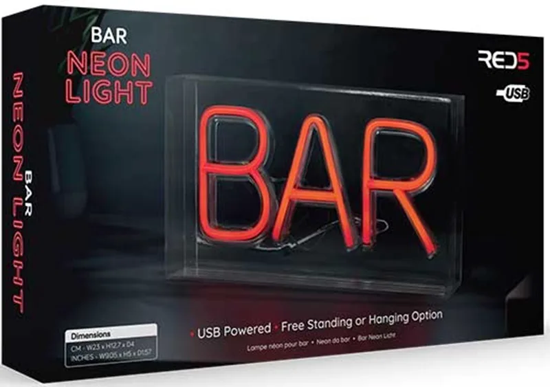 The Source RED5 Boxed Red Bar Neon Light - Διακοσμητικό Φωτιστικό Neon LED - Red (5056327915867)