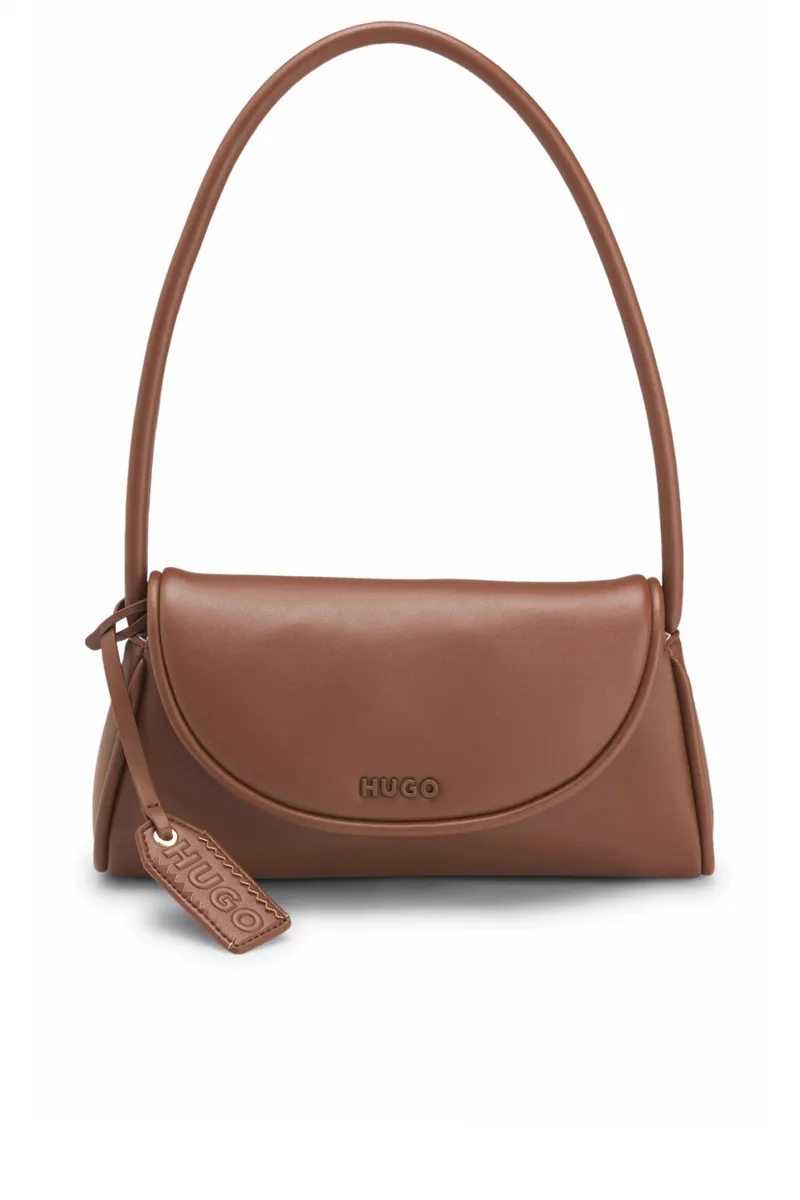 HUGO ΤΣΑΝΤΑ ΩΜΟΥ JODI_SHOULDER BAG LOGO ΚΑΦΕ