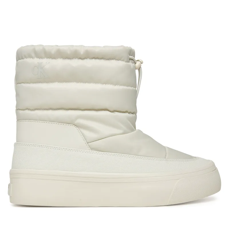 Μπότες Χιονιού Calvin Klein Vulc Flatf Snowboot Nylon Mix Mg YW0YW01977 Λευκό
