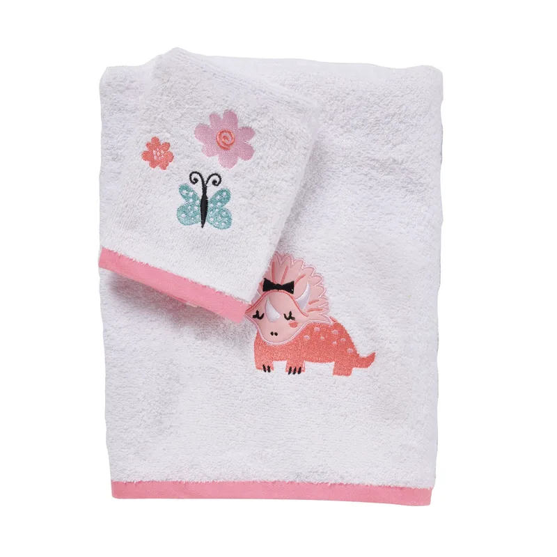 Σετ Βρεφικές Πετσέτες 2 Τεμαχίων Das Baby 4936 Ροζ- White 30x50,70x140