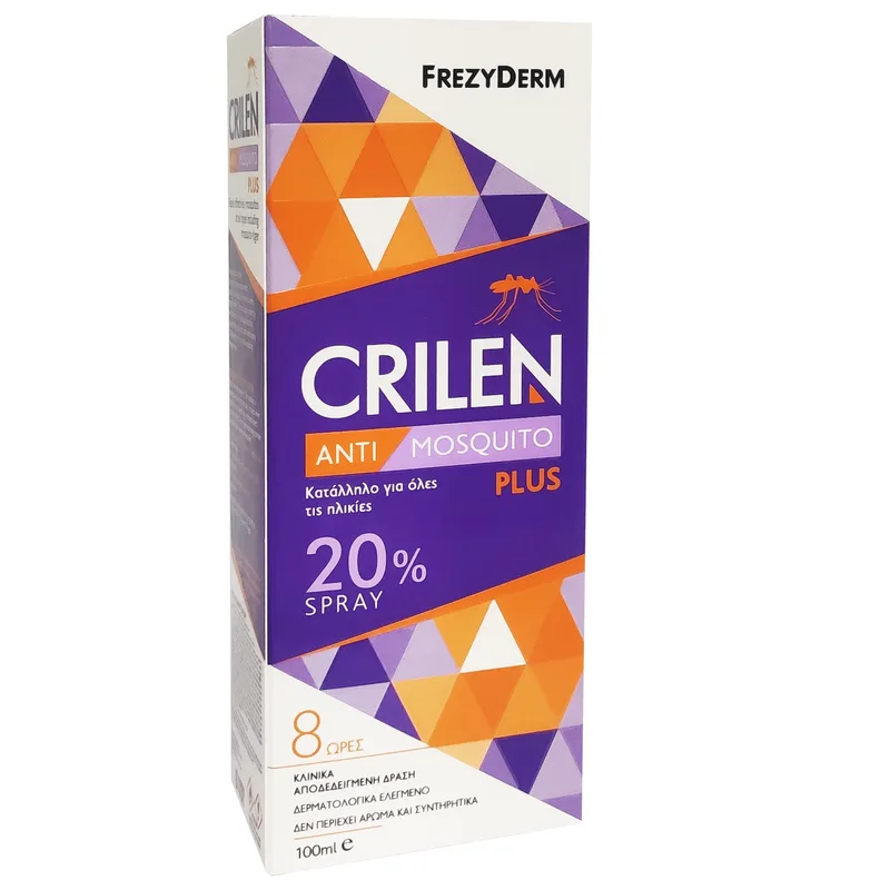 Frezyderm Crilen Anti Mosquito Plus 20% Spray Εντομοαπωθητικό Spray Χωρίς Άρωμα 100ml