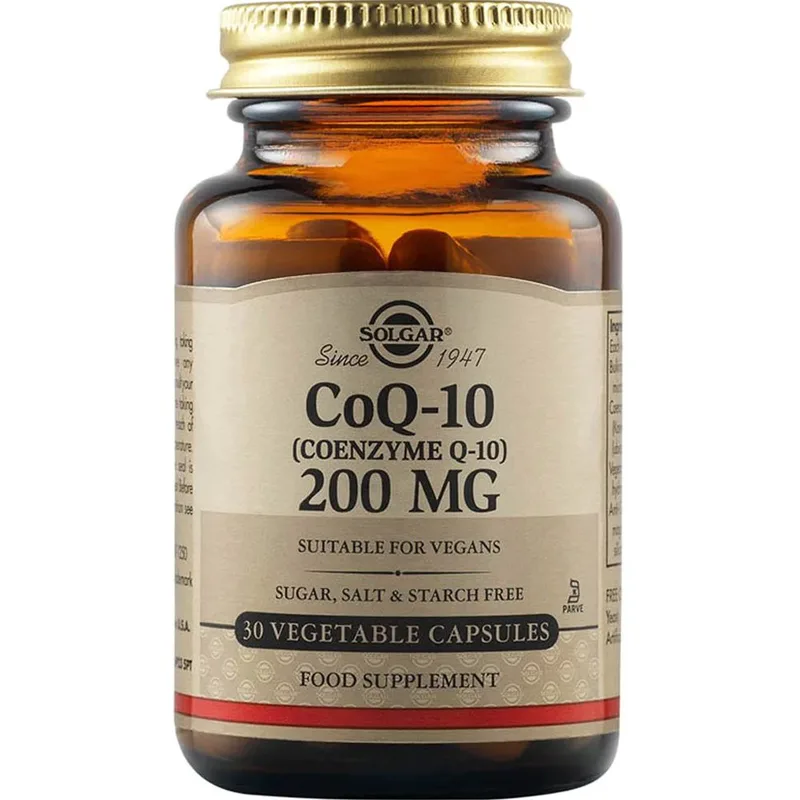 Solgar Coenzyme Q10 200mg Συμπλήρωμα Διατροφής με Συνένζυμο Q10 για την Ενίσχυση Παραγωγής Ενέργειας σε Κυτταρικό Επίπεδο με Αντιοξειδωτικές Ιδιότητες 30veg.caps