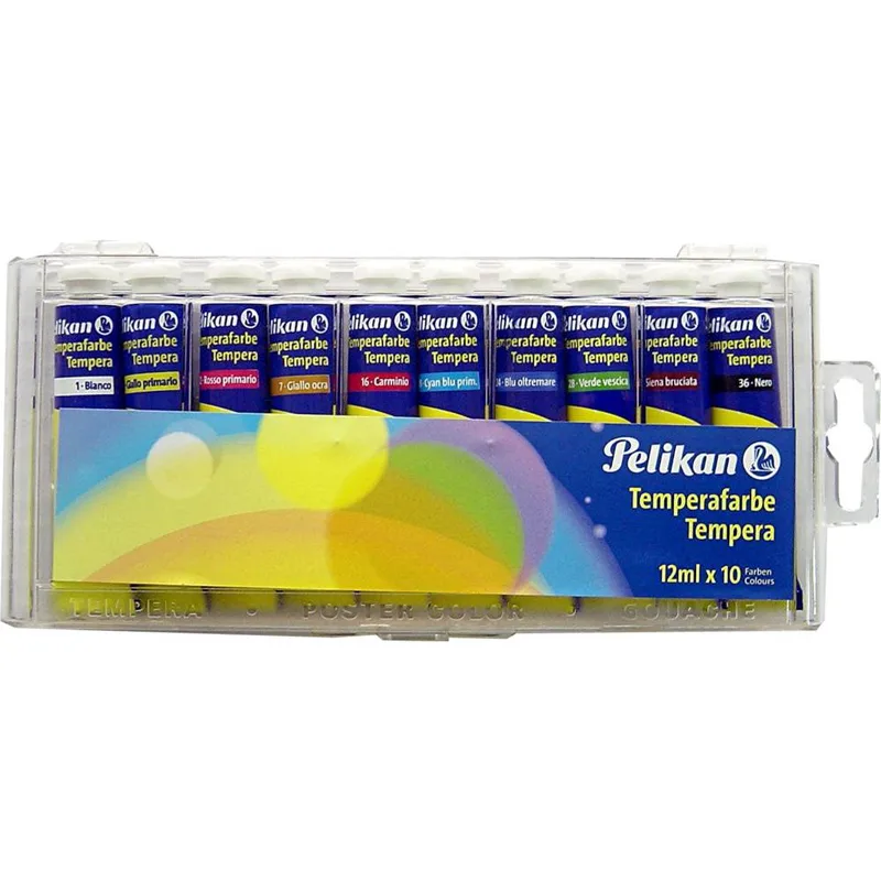 719130 Τέμπερες Pelikan Χρωματιστές 12ml 10τεμ