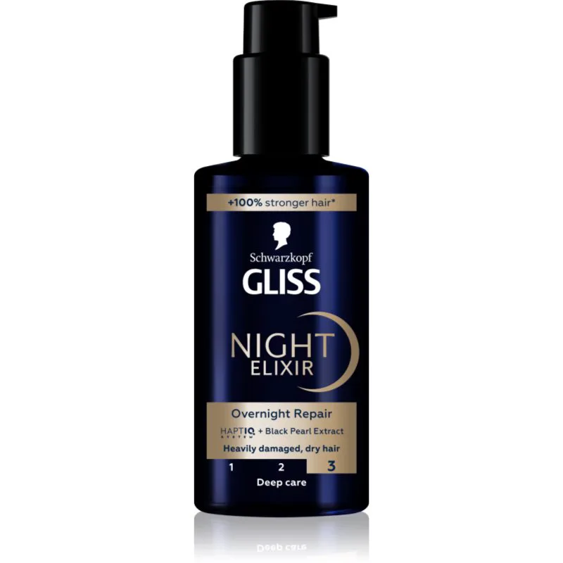 Schwarzkopf Gliss Night Elixir ελιξίριο χωρίς ξέβγαλμα για κατεστραμμένα μαλλιά 100 ml