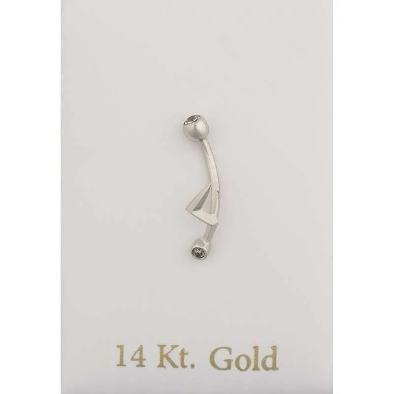 Piercing Κεραυνός Μπάρα Ζιργκόν Λευκόχρυσος Κ14 PRC102