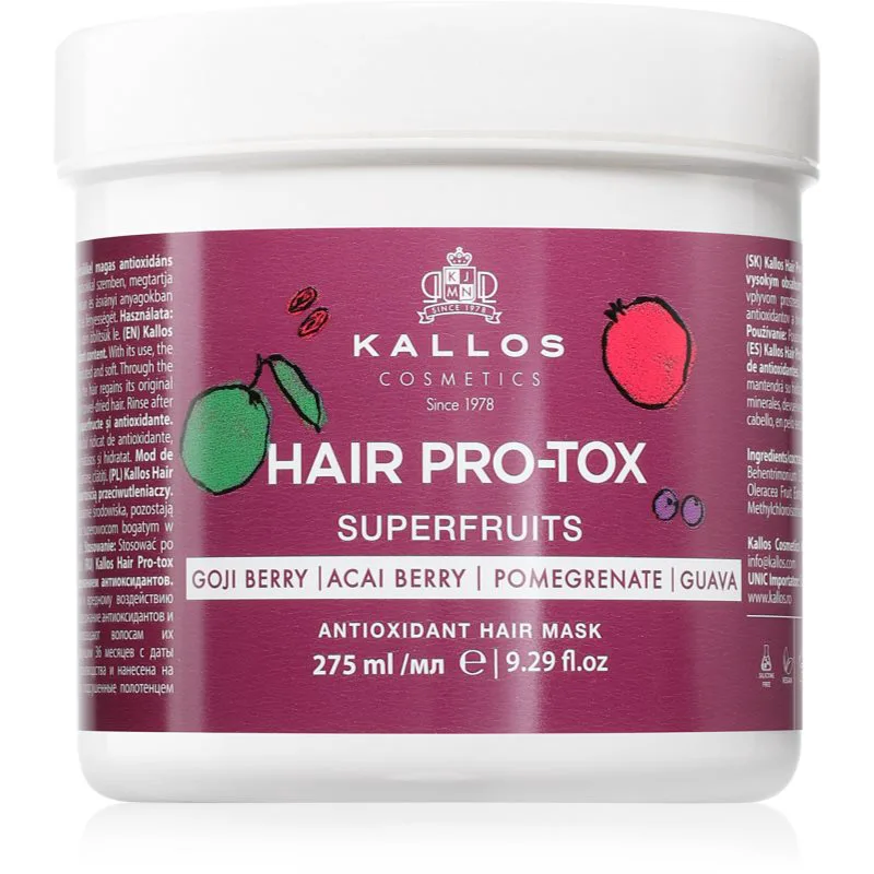 Kallos Hair Pro-Tox Superfruits αναγεννητική μάσκα για κουρασμένα μαλλιά 275 ml