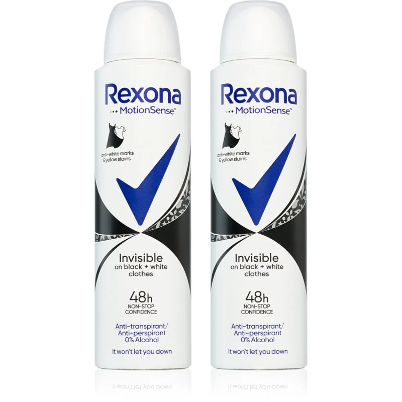 Rexona Invisible Black and White αποσμητικό σε σπρέι για την αντιμετώπιση των λευκών και κίτρινων κηλίδων