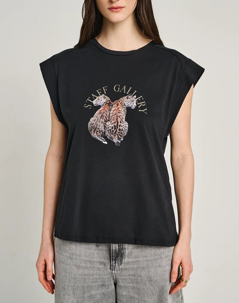 STAFF Savanah Sleeveless Top 100% Cotton 63-416.055-Ν0090 Black