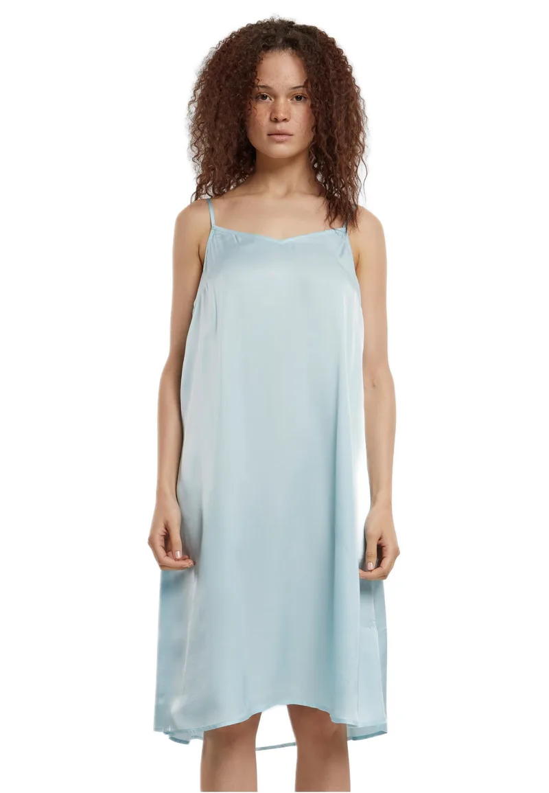 Ladies Viscose Satin Slip Dress Urban Classics TB6191 oceanblue