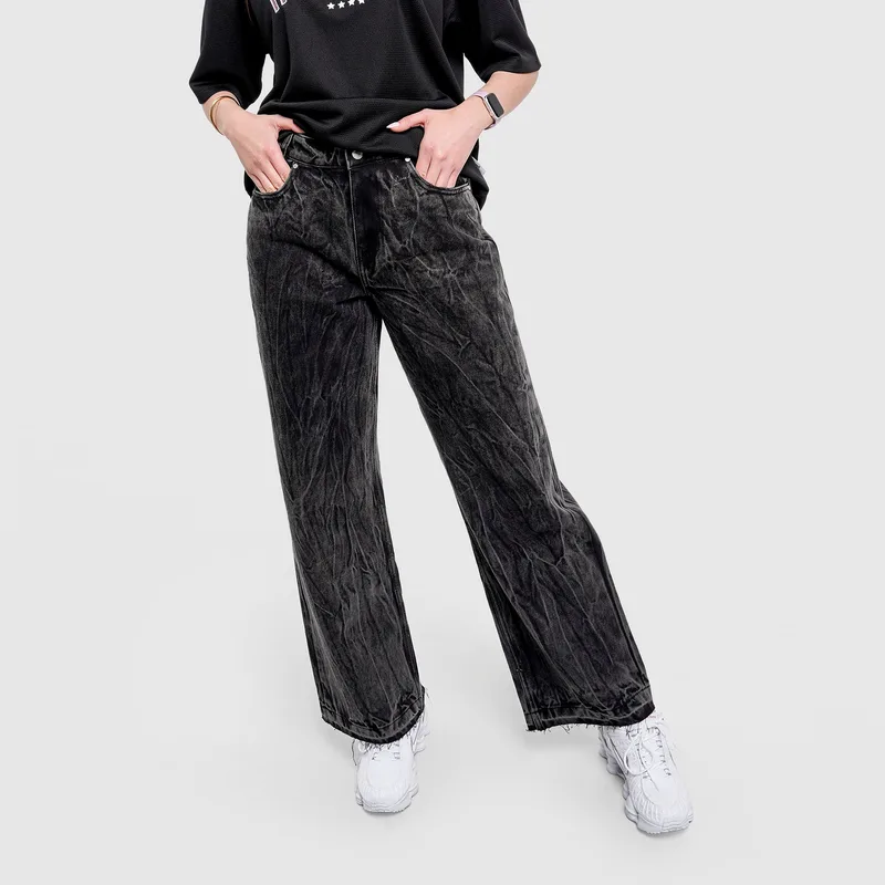 Hoodrich Slate Applique Wide Leg Γυναικείο Τζιν Παντελόνι (9000258126_91238)