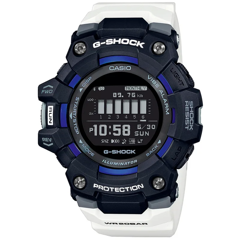 CASIO G-Shock Bluetooth White Rubber Strap GBD-100-1A7ER