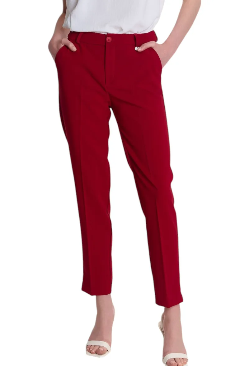 Παντελόνι Υφασμάτινο Ale Formal Με Τσάκιση 82464062L-RED Γυναικείο
