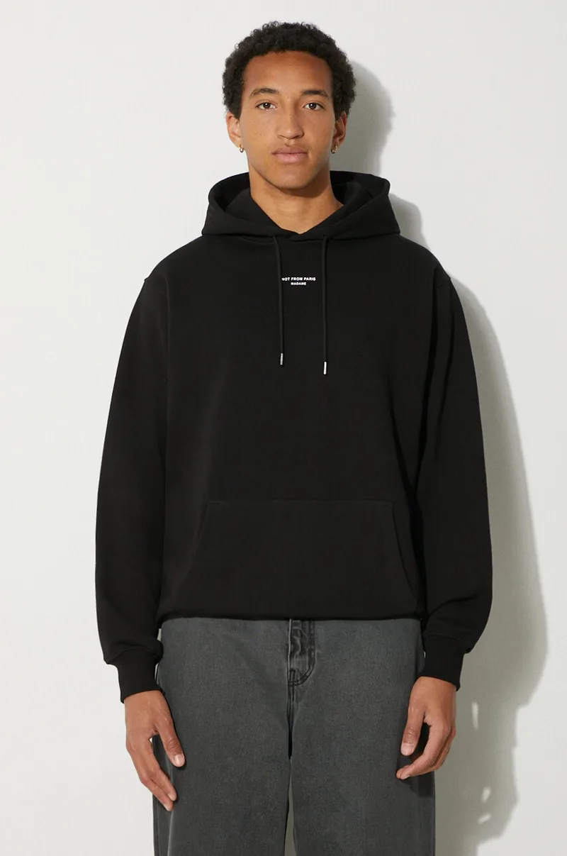Βαμβακερή μπλούζα Drôle de Monsieur Le Hoodie Slogan a Poche Classique
