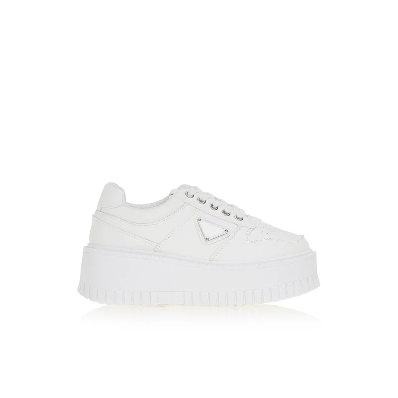 Sneakers με ψηλή σόλα ΛΕΥΚΟ