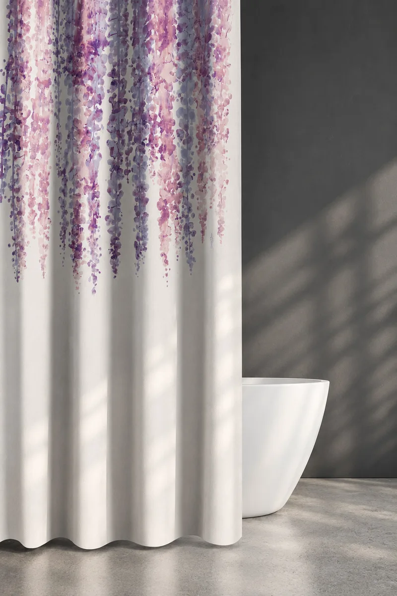 Κουρτινα Μπανιου Abstract Purple Saint Clair 200x0x180cm Μονόχρωμο