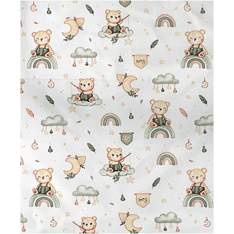 Σεντόνι Λίκνου 80x110 Dimcol Cloudy Bear 581 Olive