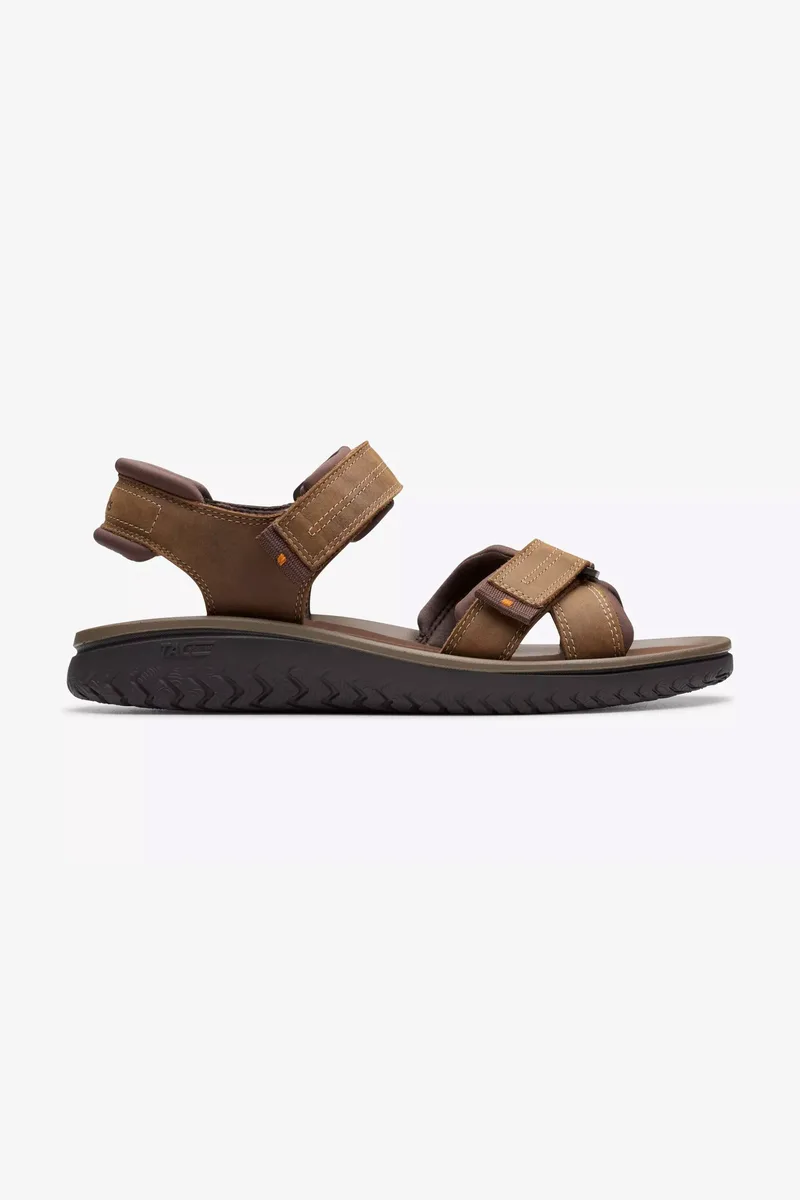 Clarks ανδρικά δερμάτινα σανδάλια "Wesley Shore" - 26182009 Καφέ