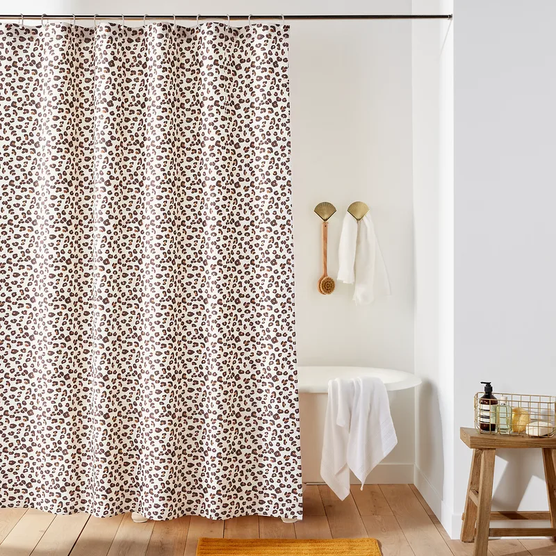 Κουρτίνα μπάνιου με λεοπάρ σχέδιο 200x180 cm