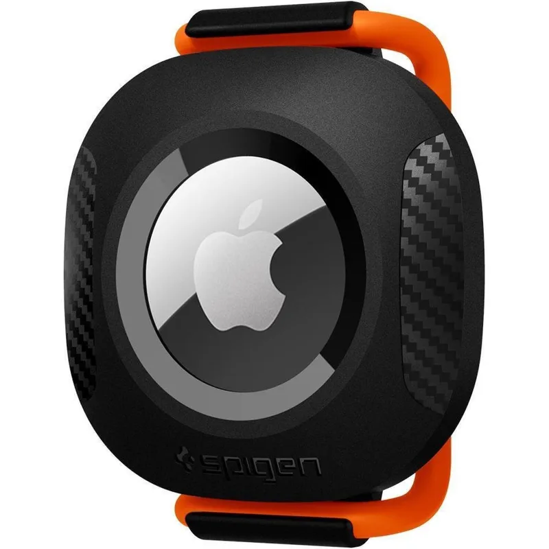 Θήκη AirTag 2 / 1 Spigen Comfortag for Pet Collars Σιλικόνης για Κολάρο Κατοικιδίων με 2 x Μεμβράνες Προστασίας - Black (AHP03106)
