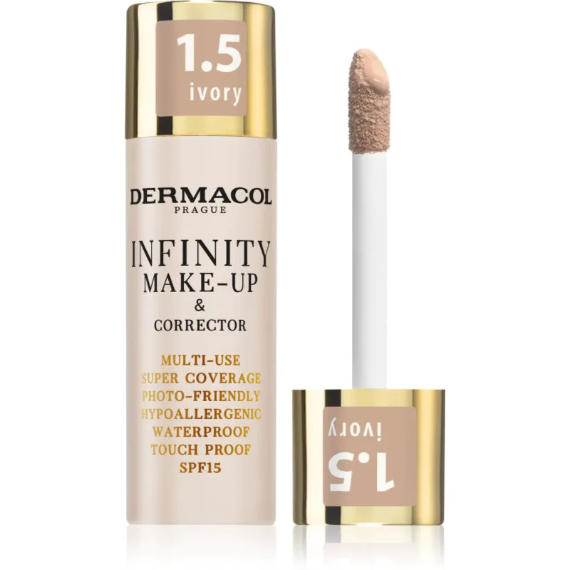 Dermacol Infinity Βάση πλήρους κάλυψης SPF 15 απόχρωση 1.5 Ivory 20 γρ