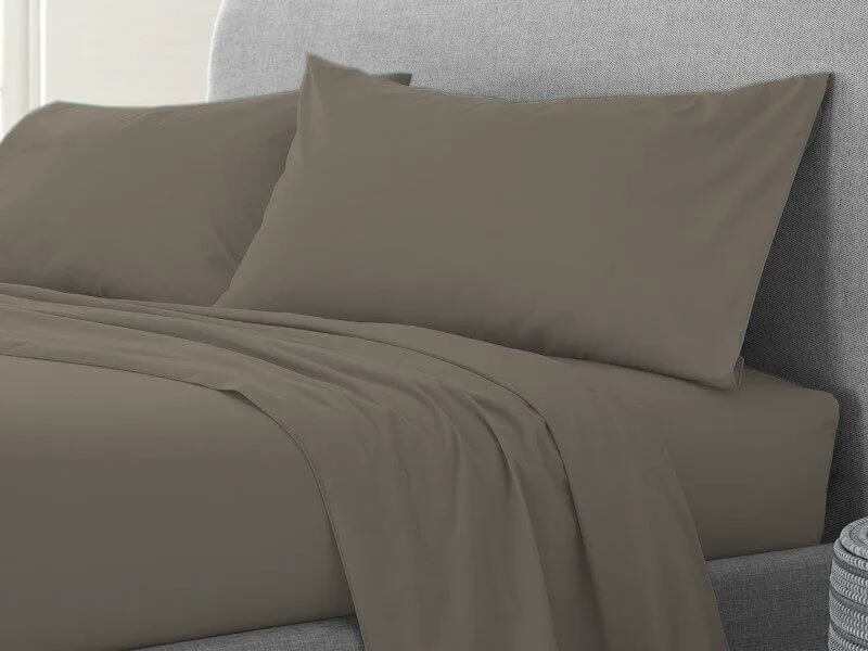 Παπλωματοθήκη Μονόχρωμη Taupe 100% Cotton Reactive Γαρύφαλλο - 200x240
