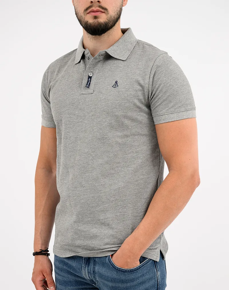 EXPLORER ΜΠΛΟΥΖΑ POLO BASIC 2621102000-GRAY MELANGE Gray