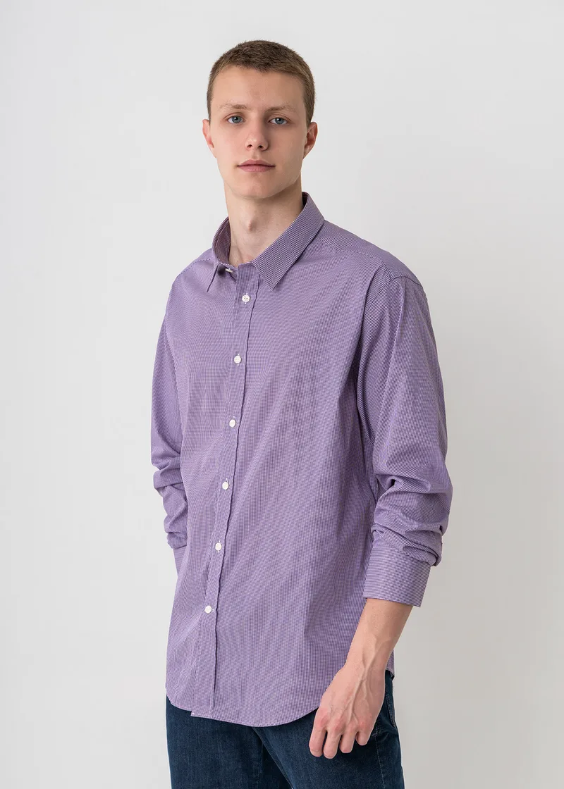 Versace Πουκάμισο της σειράς Check - VCTRL01 V32329 V519 Purple