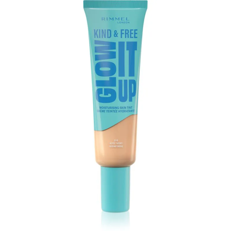 Rimmel Kind & Free Glow It Up ελαφρύ ενυδατικό μεικ απ απόχρωση 010 Rose Ivory 30 ml