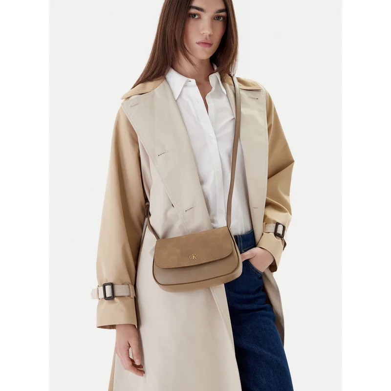 Τσάντα Calvin Klein Ck Brushed Flap Camera Bag LV04F3409G Μπεζ