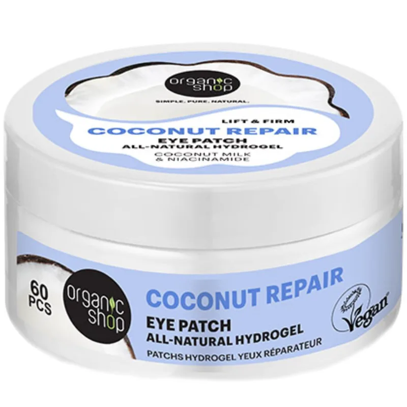 Organic Shop Coconut Lift & Firm Eye Patces Patches Ματιών με Καρύδα για Επανόρθωση, Ανύψωση & Σύσφιξη 60 Τεμάχια
