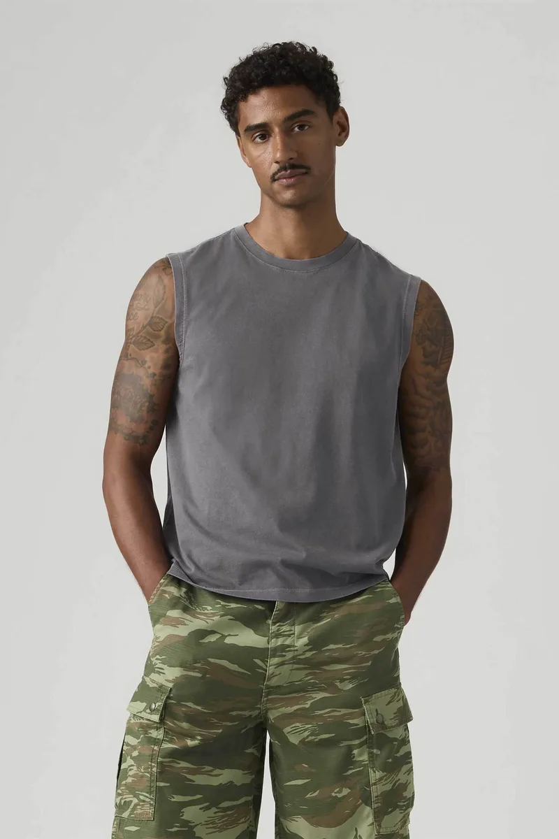 Levi's® ανδρική αμάνικη μπλούζα Relaxed Fit "Muscle" - 004V10002 Ανθρακί