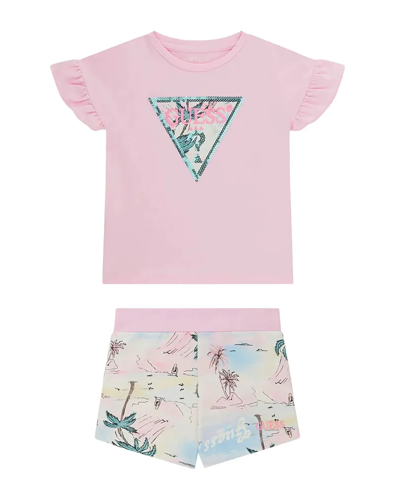 GUESS SET SS T-SHIRT+ACTIVE SHORTS ΣΕΤ ΠΑΙΔΙΚΟ GIRL K6GG02K6YW4-G67D LightPink