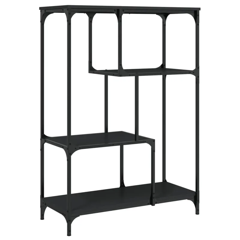 vidaXL Βιβλιοθήκη Μαύρη 81x36x115 εκ. Επεξεργασμένο Ξύλο / Ατσάλι