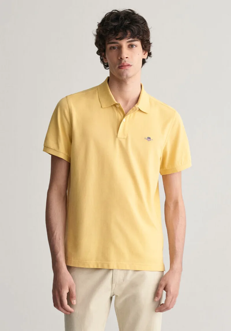 GANT Pique Polo Μπλούζα της σειράς Shield - 2210-1 726 Dusty Yellow
