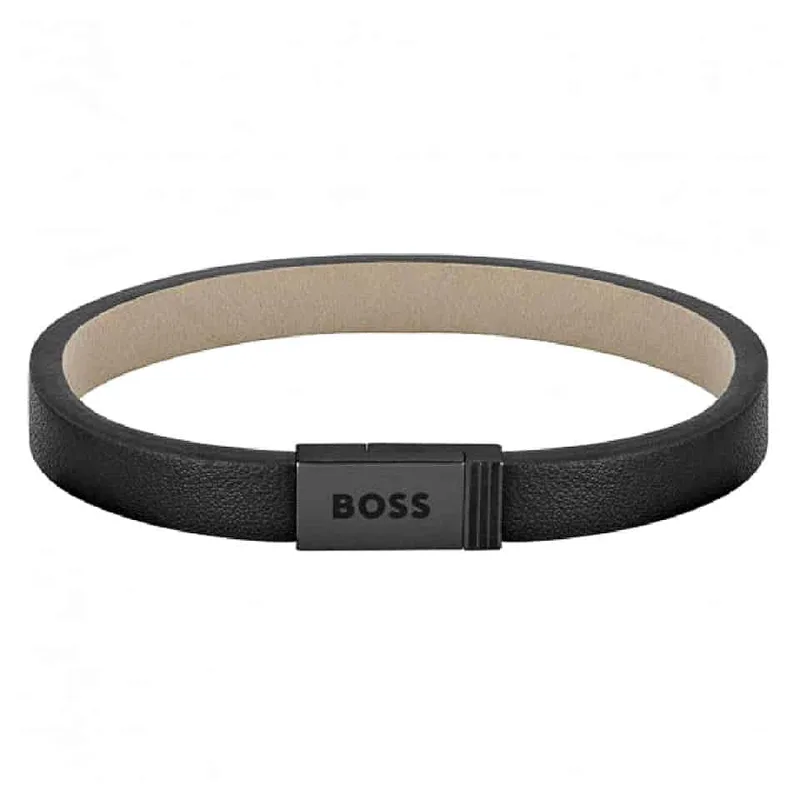 HUGO BOSS Ανδρικό Βραχιόλι από Δέρμα και Ατσάλι 1580337S