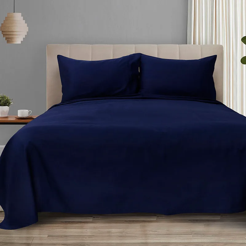 Σεντόνια Υπέρδιπλα Με Λάστιχο Σετ Beauty Home 12000 Blue 165x200+37, 240x270